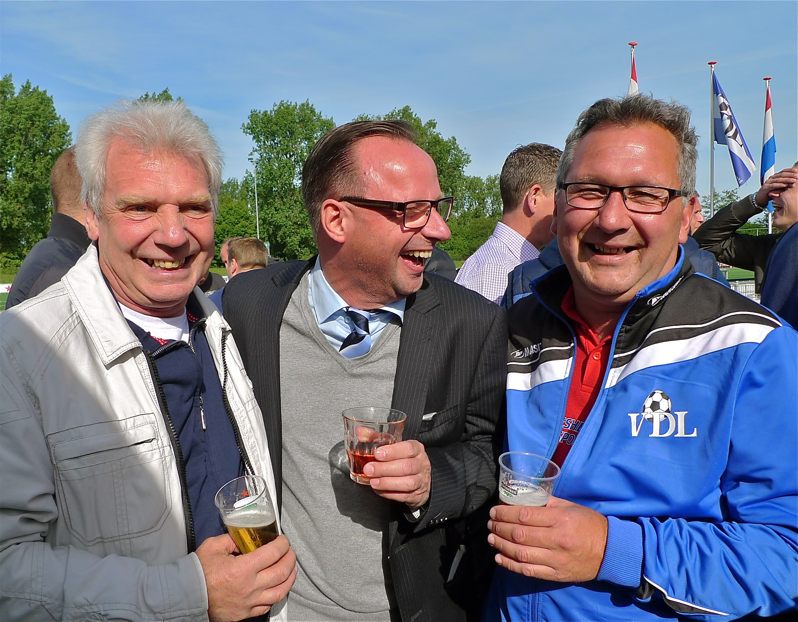 Hans met trainer Arwin en elftalleider  Jan Bekker
